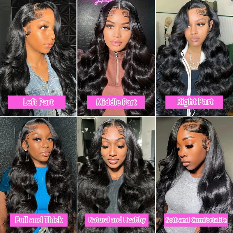 32-38인치 투명 바디 웨이브 레이스 프론탈 인모 가발 13x6 레이스 프론탈 가발 여성용 200% 밀도