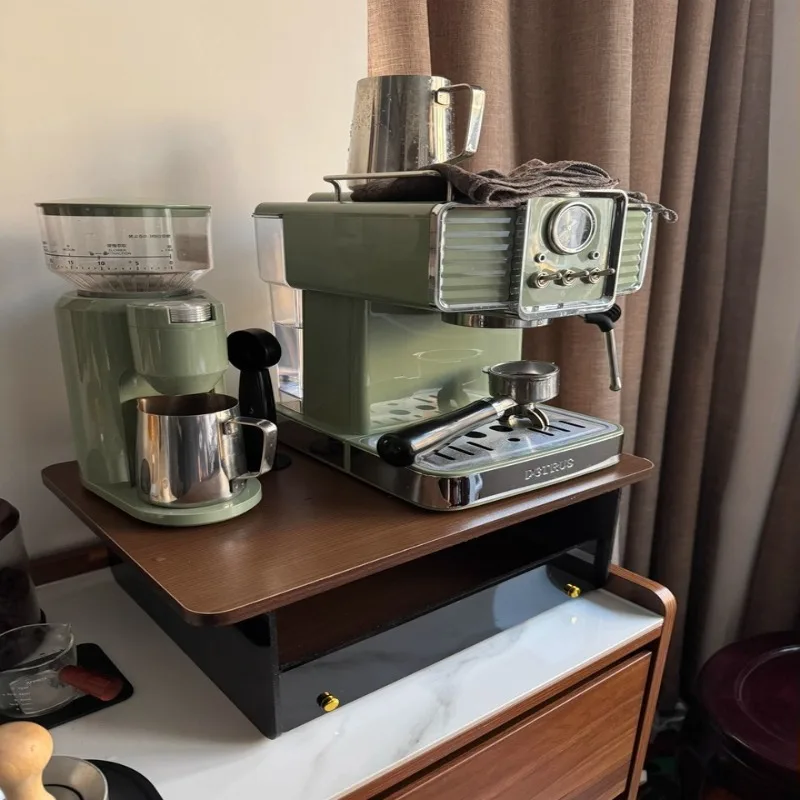 

Vintage Wooden 3-Tier Coffee Station Organizer, Multi-Layer Display Stand for Espresso Machine Capsules Mugs Bar Counter