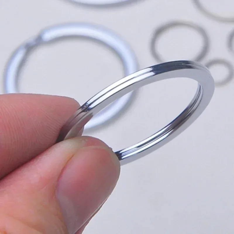 10/24pcs Stainless Steel Key Rings Round Flat Line Split Rings Keyring for Jewelry Making Keychain DIY Arts Crafts Organization