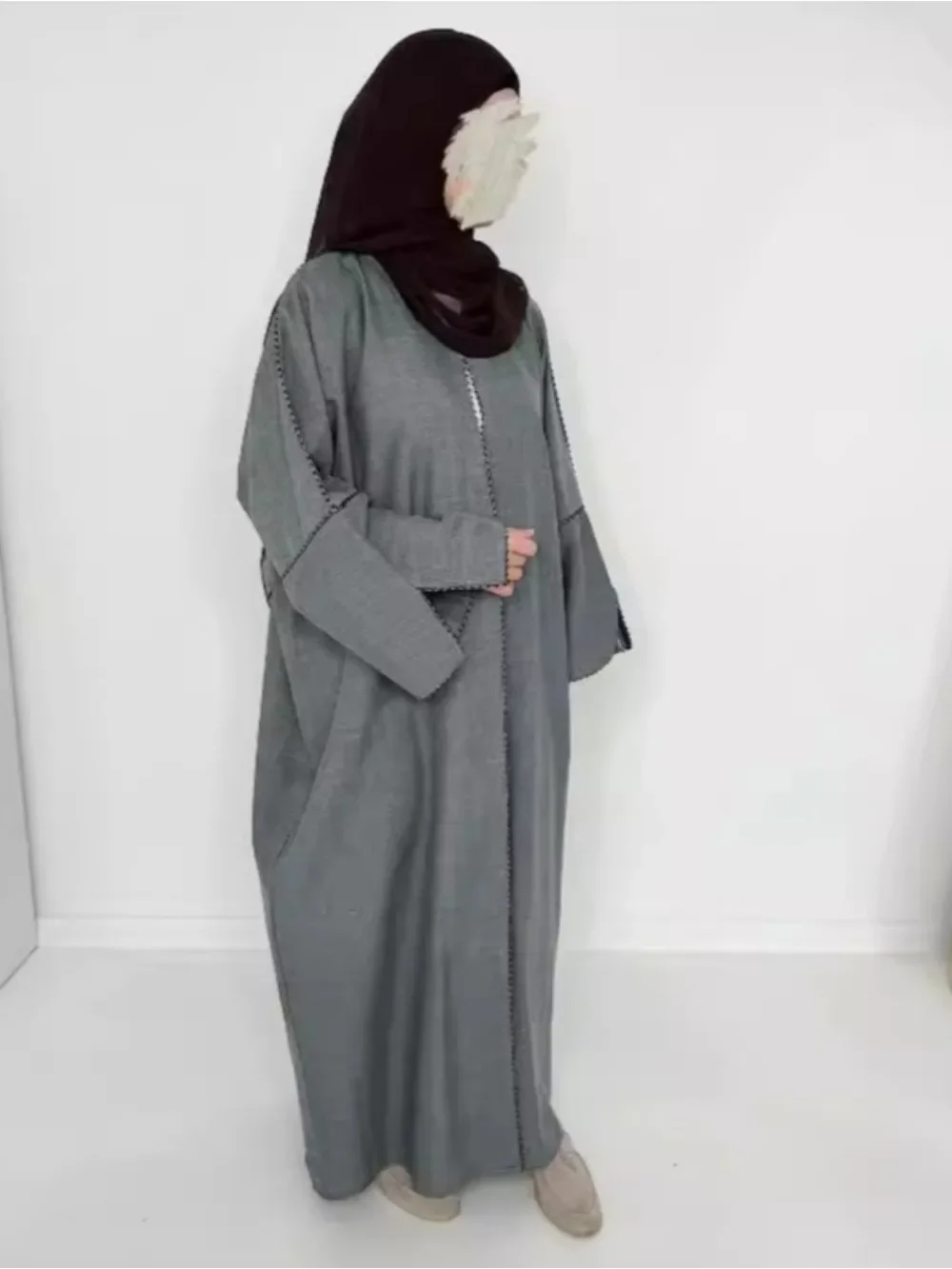 Ramadan Abayas Modest Long Dress Jalabiya Maroko Dubai Kaftan Islam Vestidos Arab Robe Eid Muslim Open Abaya Women Dresses