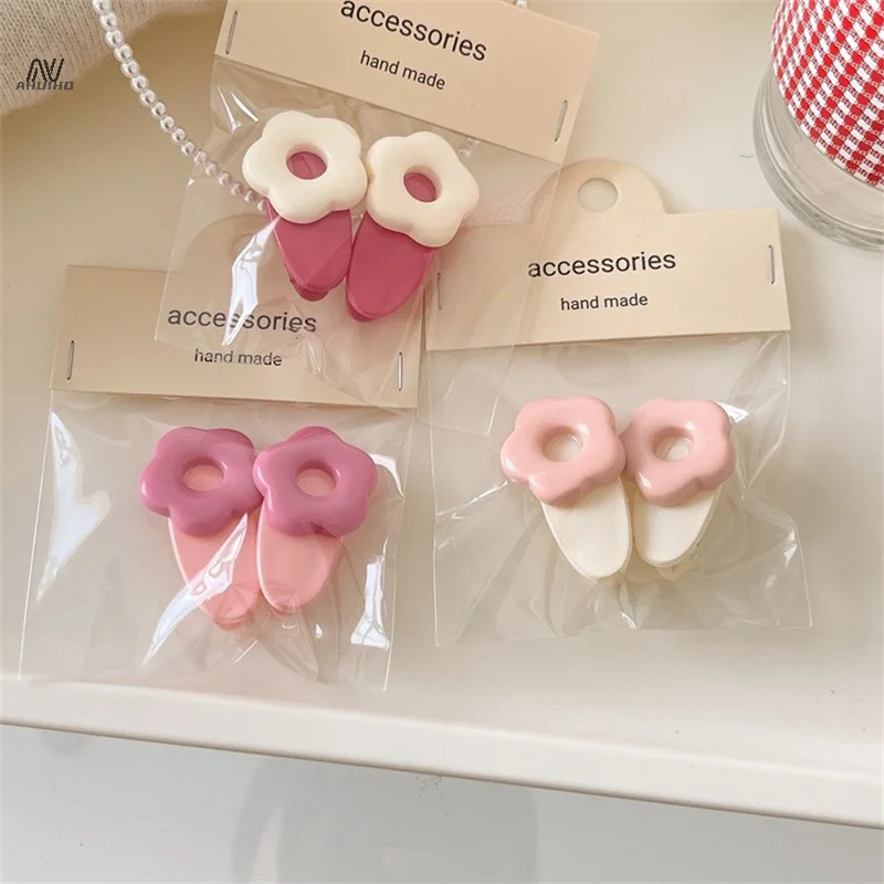 2pcs Cute Flower Hairpins BB Clips Set Girls Women Hair Clip Side Hairpin Clip Barrette Headwear Hair Accessories Headdress