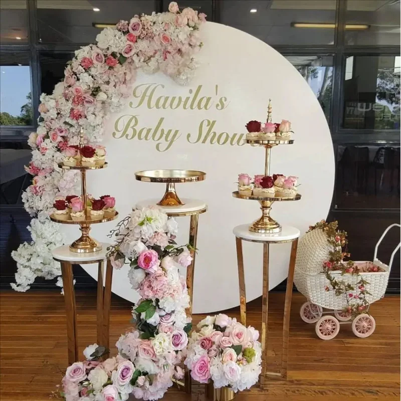 

Customize.White Round Acrylic Wedding Decorations Fashionable Event Stand Display Backdrop in Wedding Ceremonies