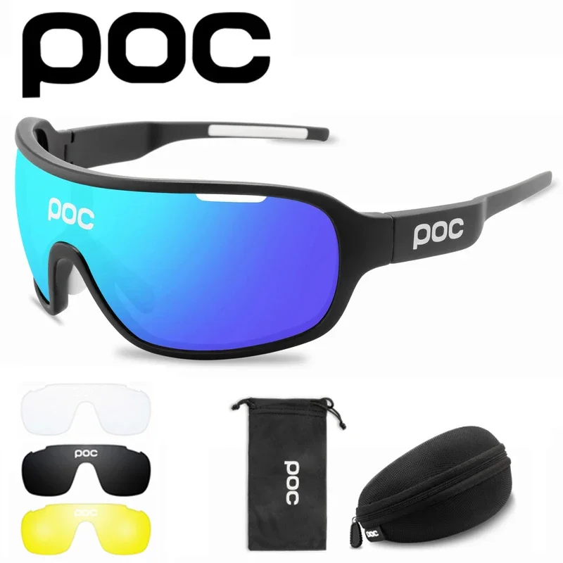 POC DO BLADE  4 Lens Set Outdoor Sport Sunglasses UV400 Eyewear Mtb Cycling Glasses Men Women Bike Bicycle Goggles