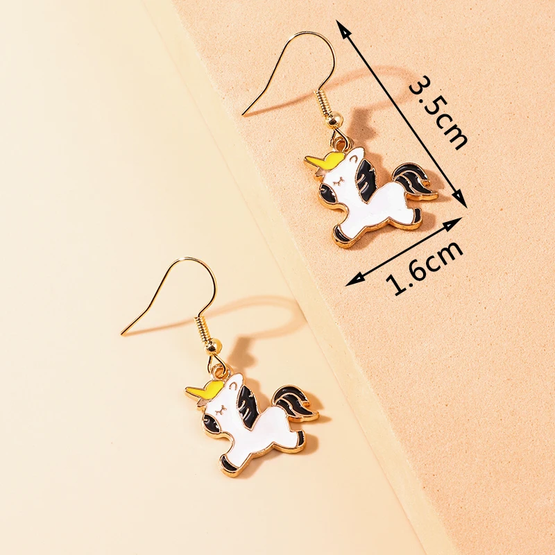 Leslie Heiße Emaille Tier Ohrringe Nette Katze Hund Kaninchen Bär Einhorn Ohrringe für Frauen Baumeln Ohrringe Geburtstag Schmuck Geschenke – Detail 3