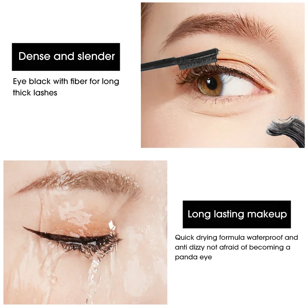 InjFiber-Mascara 8D pour cils, waterproof, longue durée, extension, allongement, bouclage, noir, maquillage, cosmétique