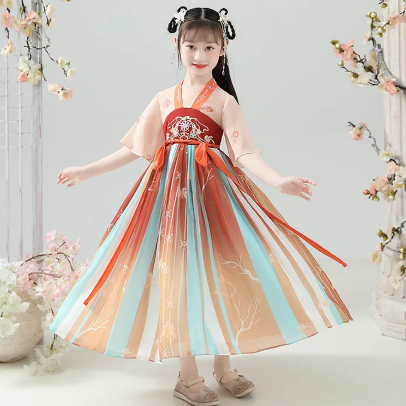 New Retro Chinese Hanfu Dress Imitation of Tang and Song Dynasties Girls' Dress