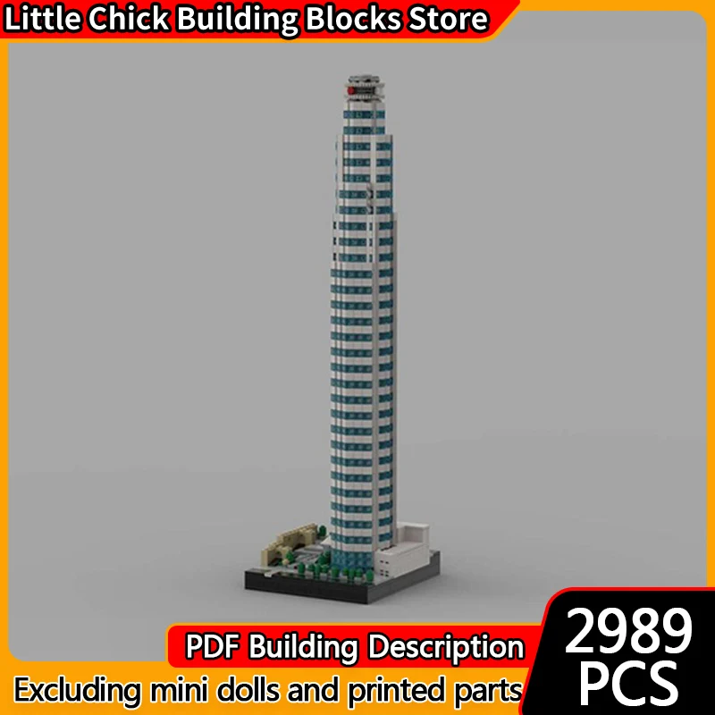 

Модель City Street View MOC, строительные кирпичи, американская банковская башня, модульная технология, детские праздничные подарки, сборные игрушки, костюм