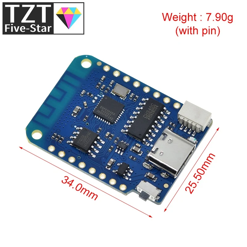 WEMOS D1 Mini V4.0.0 TYPE-C USB WIFI Internet of Things Board based ESP8266 4MB MicroPython Nodemcu Arduino Compatible