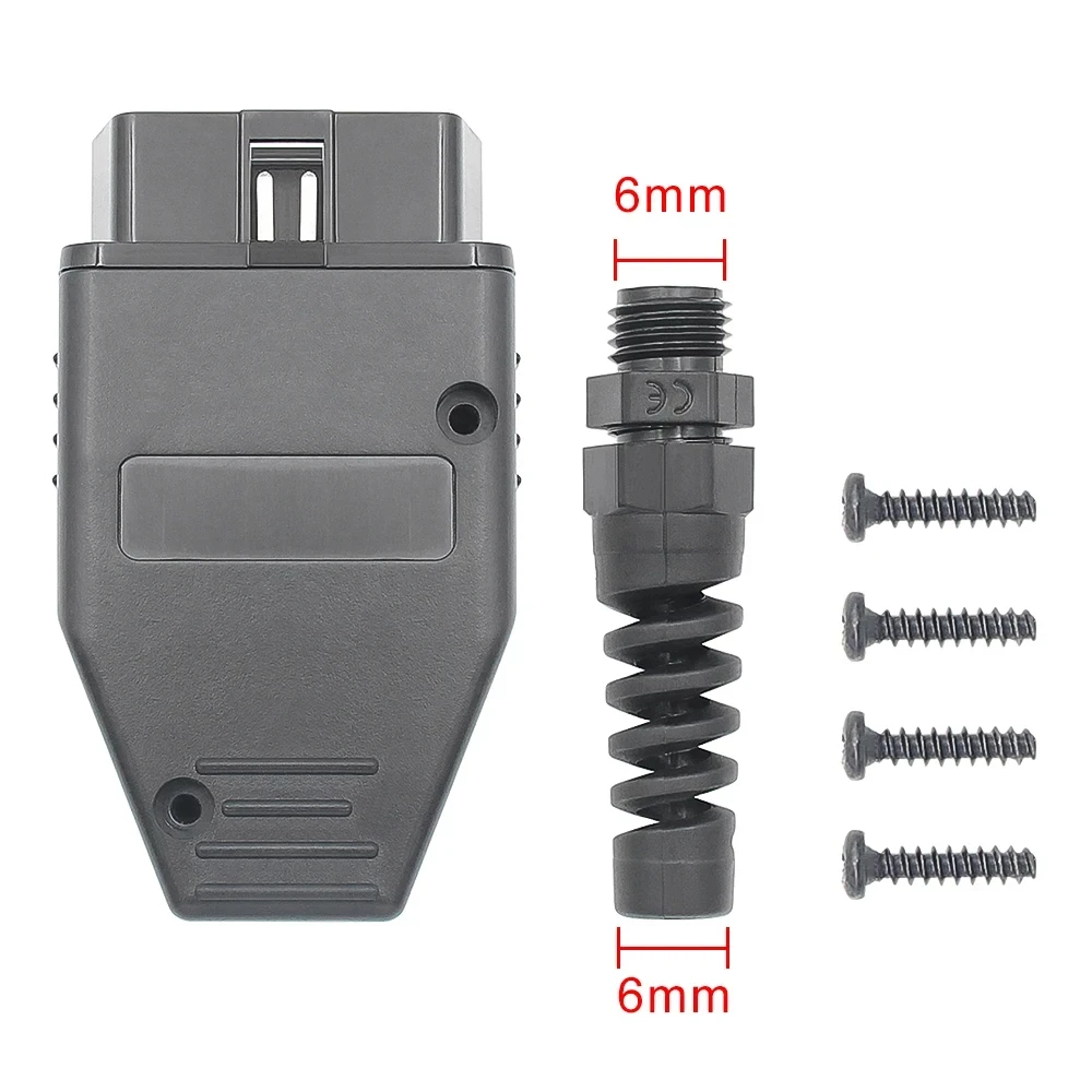 OBDII-Connecteur de diagnostic de voiture universel, prise mâle J1962, 16 broches, adaptateur mâle, contact carré, prise de soudage, connecteurs de bricolage