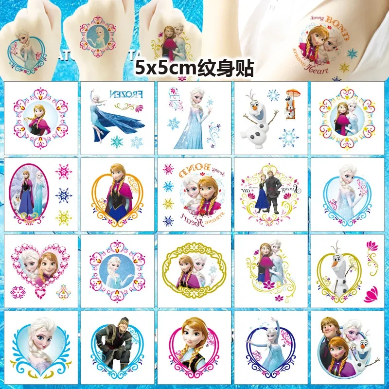 20Pcs Disney Frozen Tattoo Stickers Waterproof Cute Princess Sticker Funny Cartoon Kids Girls Christmas Birthday Gift Reward Toy