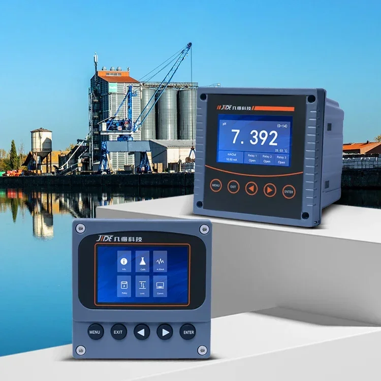 Pompa Dosis Pengontrol PH Analitik Jumo Berkualitas Tinggi, Meter Analisis Air Industri, ORP EC TDS PH Minyak Plastik Layar LCD