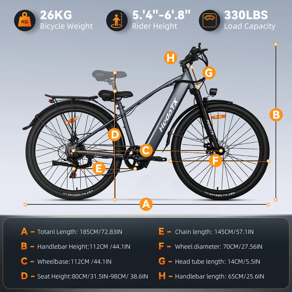 Electric bicycle Hedatx TX1 Adult 1000W 48V16Ah Battery 80km Range Electric Bike 29 Inch All Terrain Tire Mountain Ebike 50 Km/h image 6