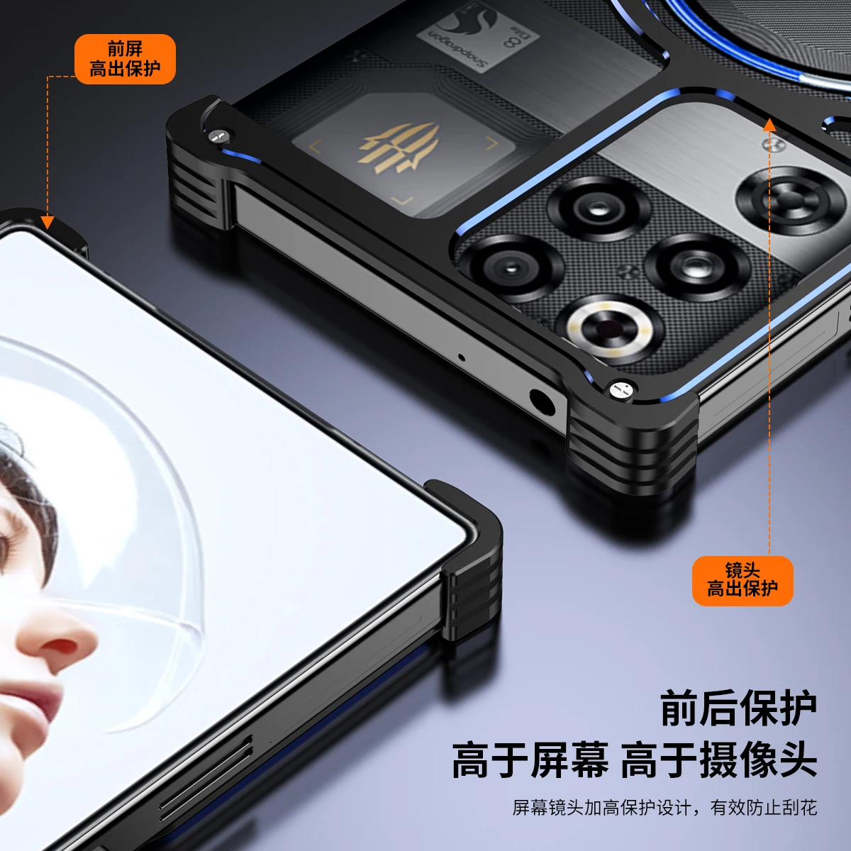 Etui do ZTE Nubia Red Magic 11 Pro Nowe Metalowe Puste Magnetyczne Plecki Ochronne do RedMagic 11 Pro Plus z Obsługą Bezprzewodowego Ładowania Funda Cequn — zdjęcie produktu 5