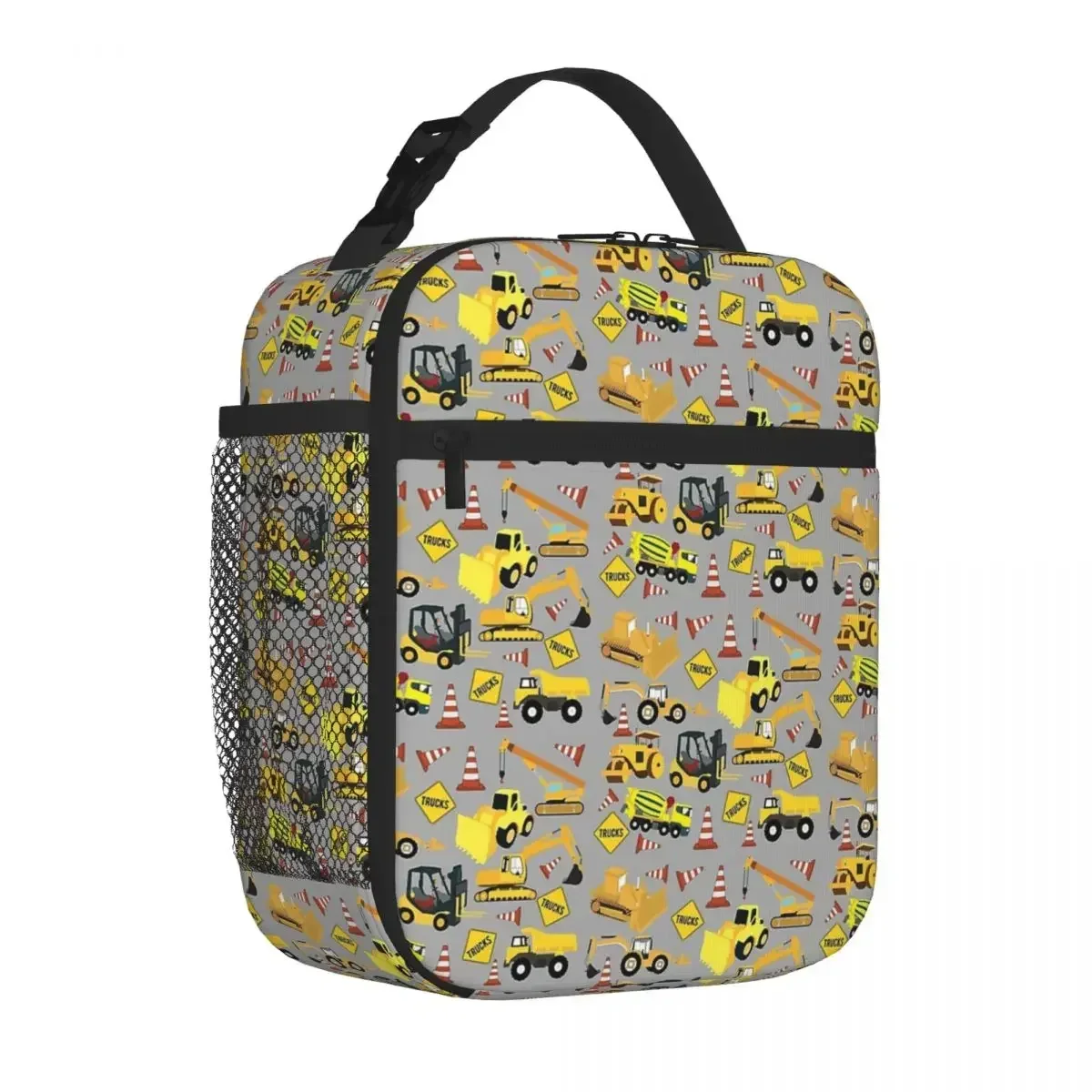 

Construction Trucks Party - Excavator, Dump Truck Insulated Lunch Bags Thermal Bag Picnic Food Tote Bags for Woman Children