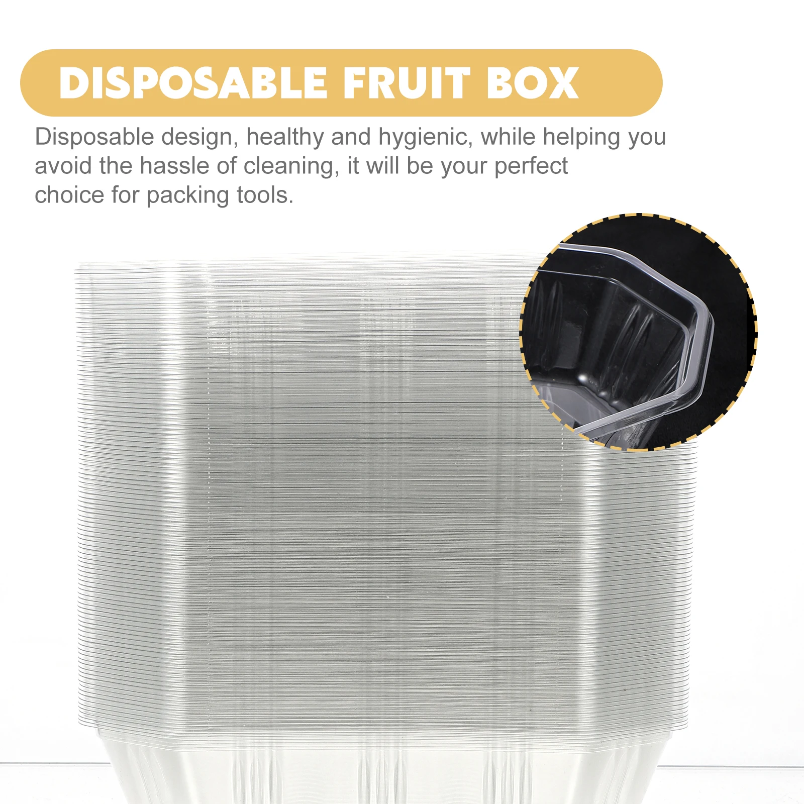 

100 Pcs Fruit Tray Veggie Plastic Container Preservation Storage Containers Trays Boat Shape