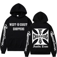 West Coast Chopper Logo Graphic Hoodie Male Vintage Streetwear Men Women Long Sleeve Oversized Sweatshirt Men's Gothic Hoodies