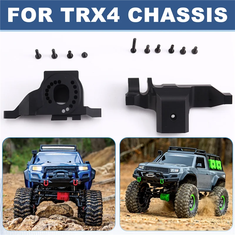 Aluminum Alloy TRX4 Motor Mount Plate Upper Spur Gear Cover For 1/10 RC Crawler Car TRX-4 Black