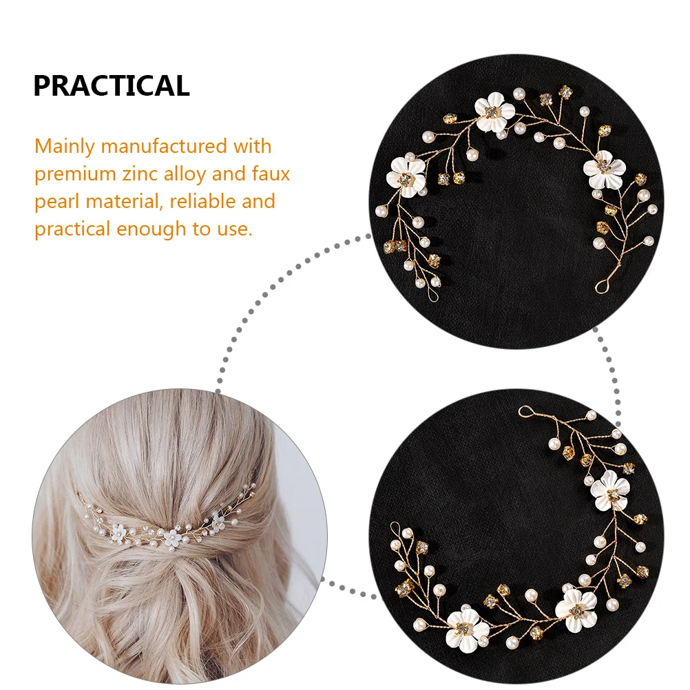 

Wedding Hair Accessories Bridal Headpiece Pearl Vines for Brides Girls Floral Hairpiece Women Wedding Celebrations