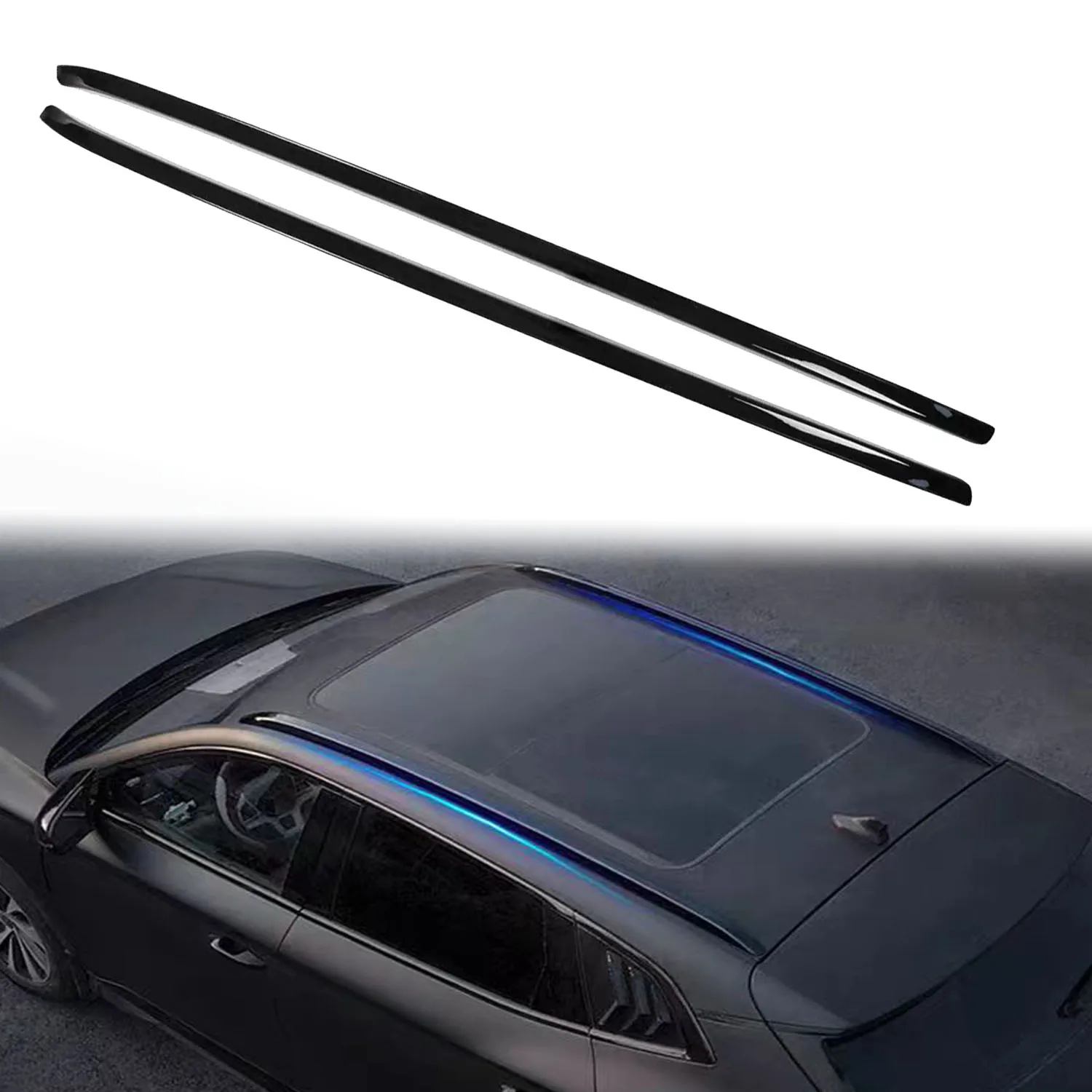 

For BYD Song Plus DM-i EV / Seal U/ Sealion 6 2023-2025 Black Roof Rack Rails Luggage Carrier Bars Exterior Accessories 2pcs