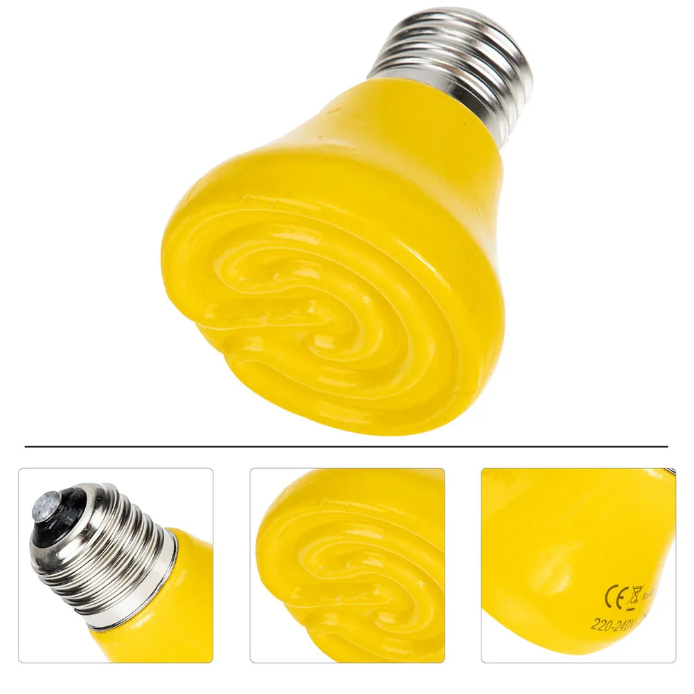 

Reptile Heating Bulb 100W Basking Heat Lamp for Terrarium Uv Protection Long Life Reusable Safe for Bearded Dragon Lizard