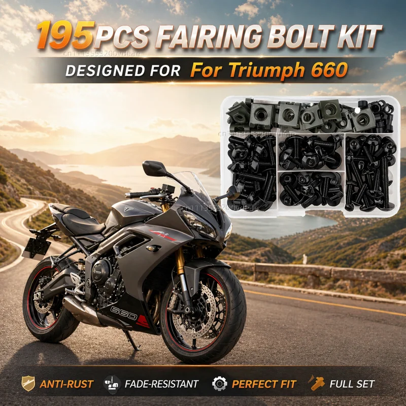 

195Pcs Motorcycle Accessories Aluminum Fairing Bolt Screws Kit Nut Clips For Triumph Trident 660 Sport Tiger 660 Trident660 CNC