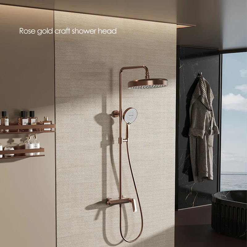 

Хит продаж: Трехфункциональный душевой гарнитур из латуни цвета розового золота для отелей и апартаментов