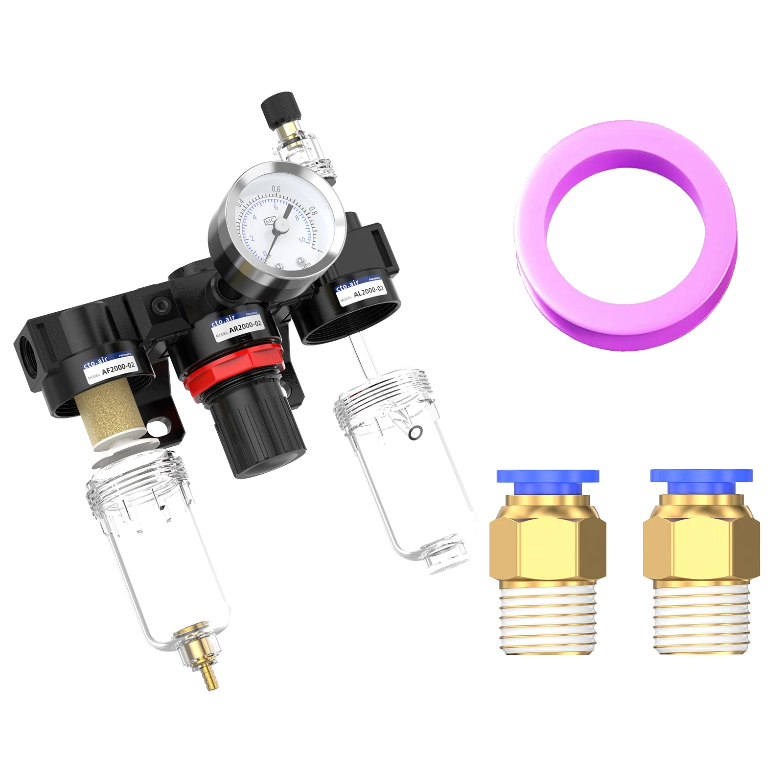 

AC2000 Пневматический воздушный компрессор Трехкомпонентный масло-водоотделитель Воздушный фильтр Процессор источника воздуха для промышленного использования