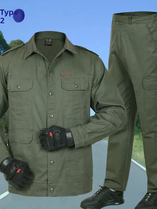 Summer Work Uniform Set Men's Thin Camouflage Labor Protection Clothing Cotton Welding Site Electrician Welding Workwear view 4