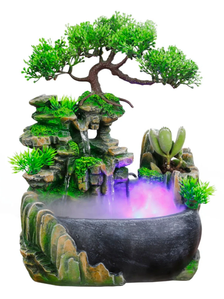 With fortune tree, rockery, flowing water, fountain, desk, micro-landscape ornaments