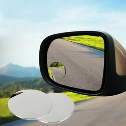 1Pc/2pcs Car 360 Degree Wide Angle Blind Removal Convex Mirror Small Round Side Framless adjustable spot Rearview