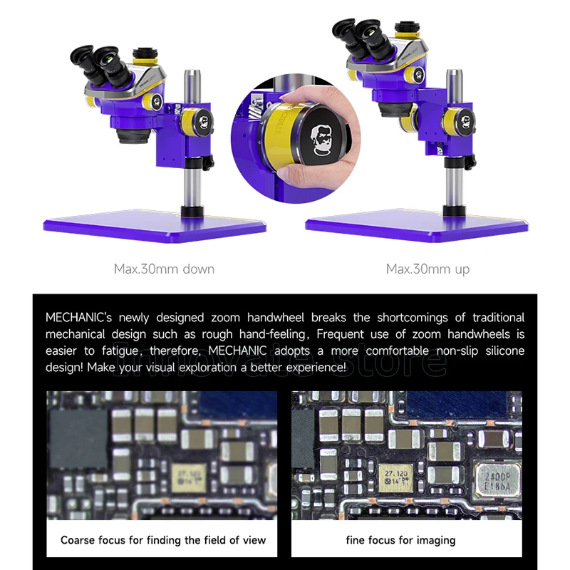 MECHANIK Mic3-B11 trinokularowy mikroskop stereoskopowy WF10X/25MM okular 7-50X ciągły zoom do telefonu PCB narzędzie do mikroskopu spawalniczego