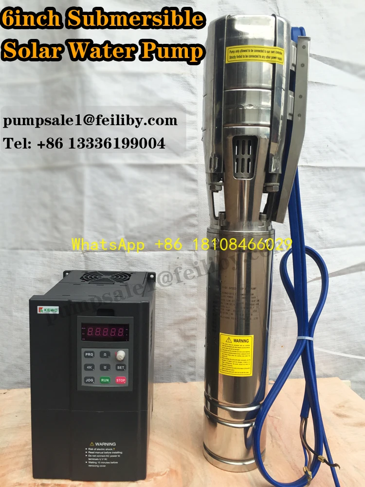 مضخة 20 حصان نظام توزيع الطاقة 20 لتر لكل Detik 6 بوصة ارتفاع ضغط الآبار العميقة الشمسية