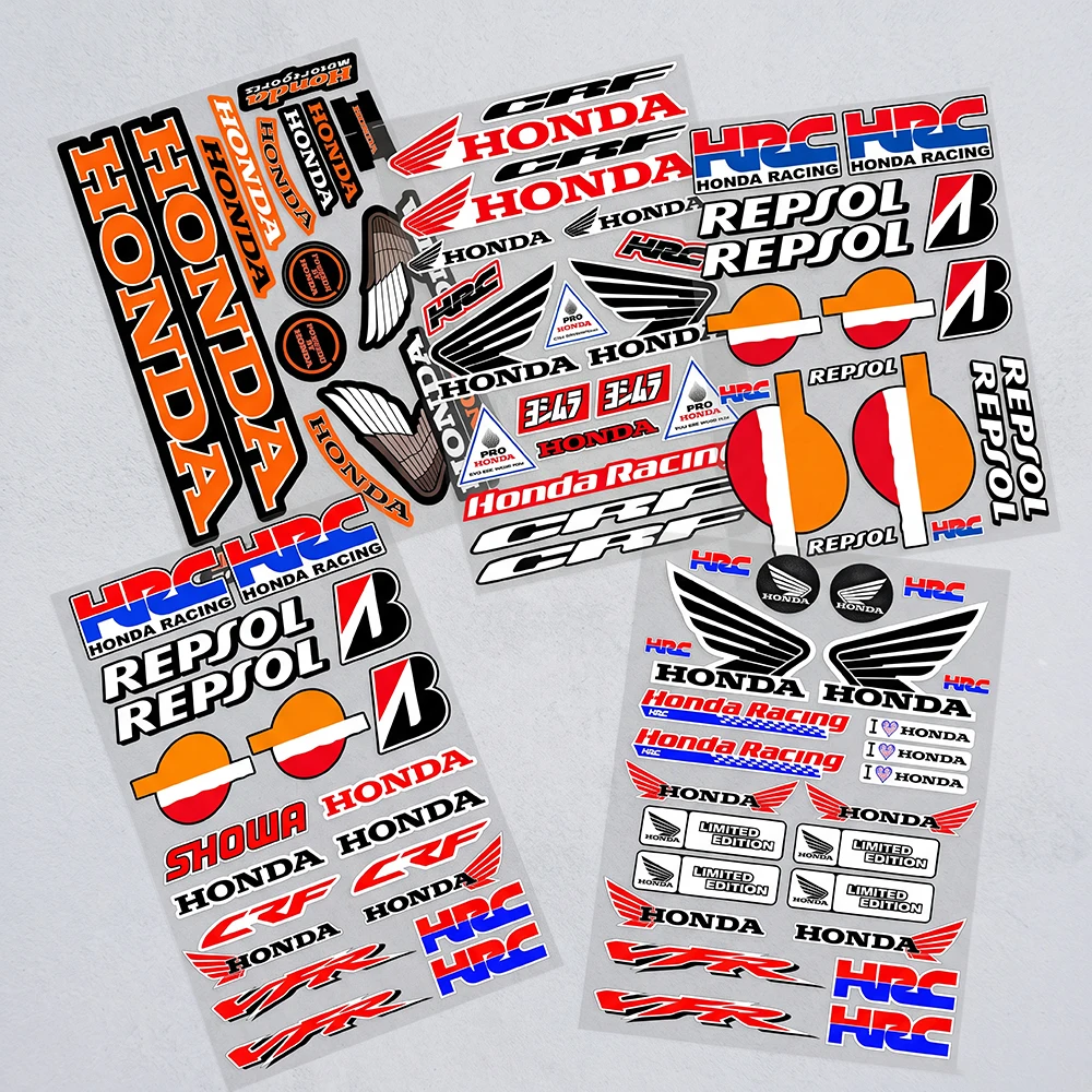 FOR HONDA RACING Waterproof Reflective Scratch Cover Sticker Universal Decor Decal For Car Motorcycle Helmet Refrigerator