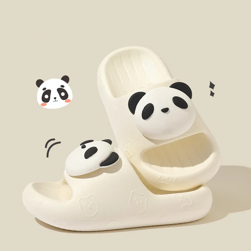 

ZHIDA Cute Panda Children Slippers Girls and Boys Summer Home Indoor Bathroom Slides Thickened Soft Bottom Slipper Beach Sandals