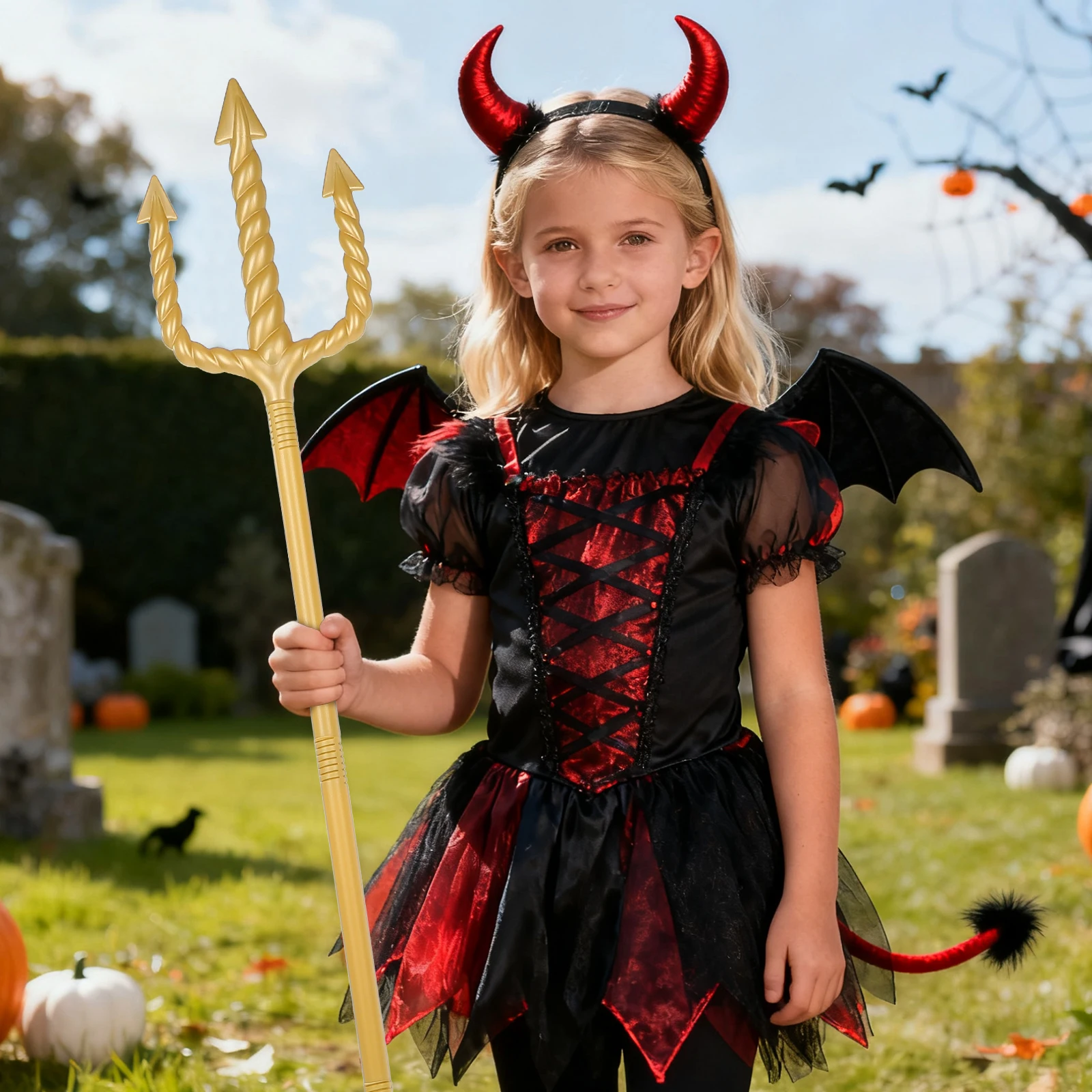 

Trident Props Costume Staff Halloween Halloween Cosplay Prop Party Devil Fork Demon Accessories Cosplay Decor