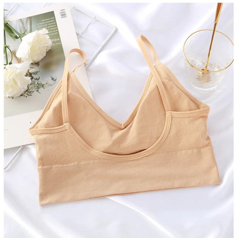 Top Women Seamless Bralette Sexy Crop Top Women's Underwear Seamless Strap Tube Top Sensual Lingerie Woman Beautiful Back Bra