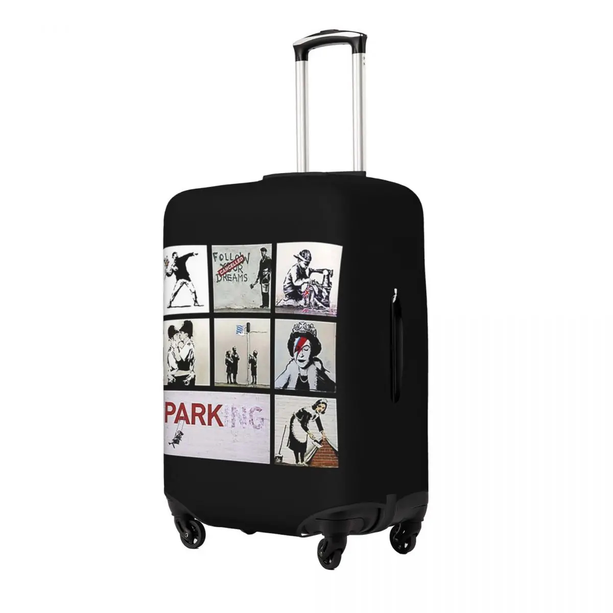 

Banksy Montage 01 Various Banksy Artwork Suitcase Cover Protection Elastic Travel Luggage Protector Covers for 18-32 Inch