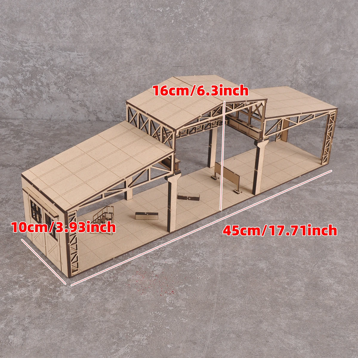 Assembly Architectural Building Model Miniature Sand Table Factory Floor Repair Workshop Depot Barn Diorama Scale Model Kit 1/72