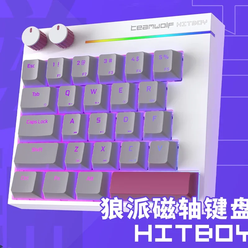 Imagem -02 - Teclado Portátil com Retroiluminação Rgb para Gamer Personalizado Mini 25 Chaves com Magnetismo Lobo Hk25