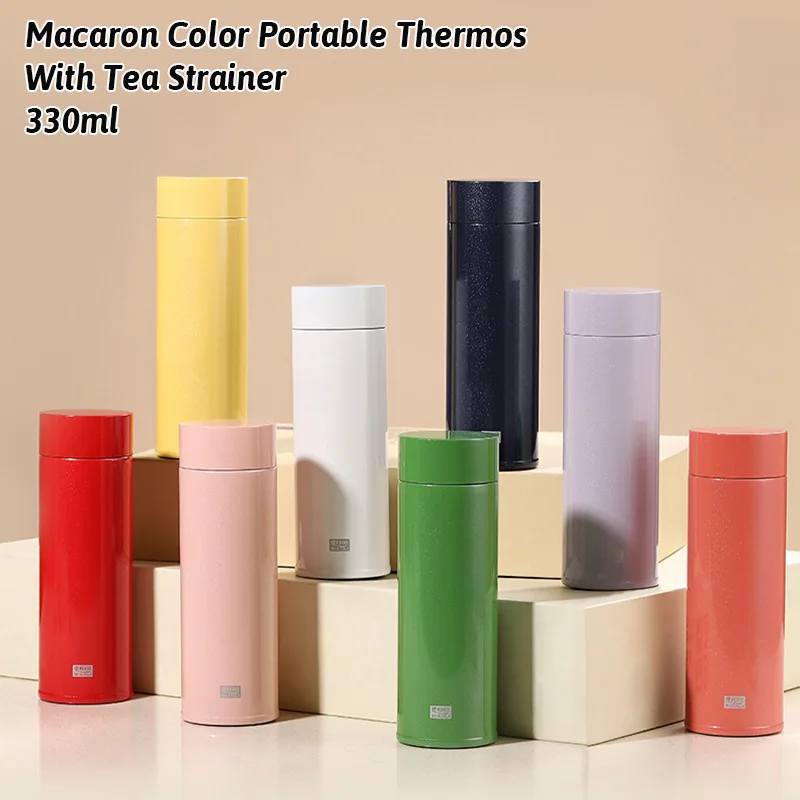 

330ML Thermos Water Bottle With Tea Strainer Stainless Steel Car Thermal Sports Cup Keeps Cold and Heat Thermal Travel Mug