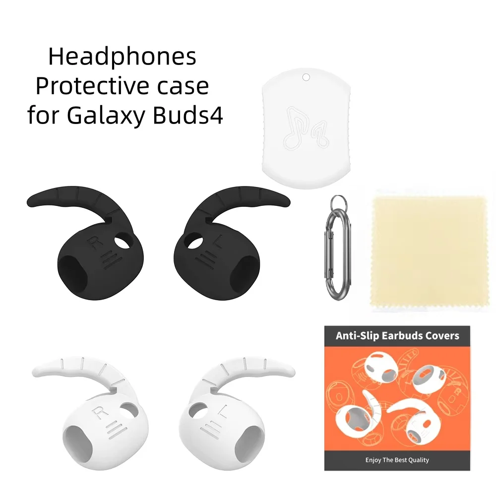 For Samsung Galaxy Buds 4 Flexible Soft Silicone Eartips Sport Earhooks Non-Slip Anti-Slip Comfortable Earbuds Case Cover