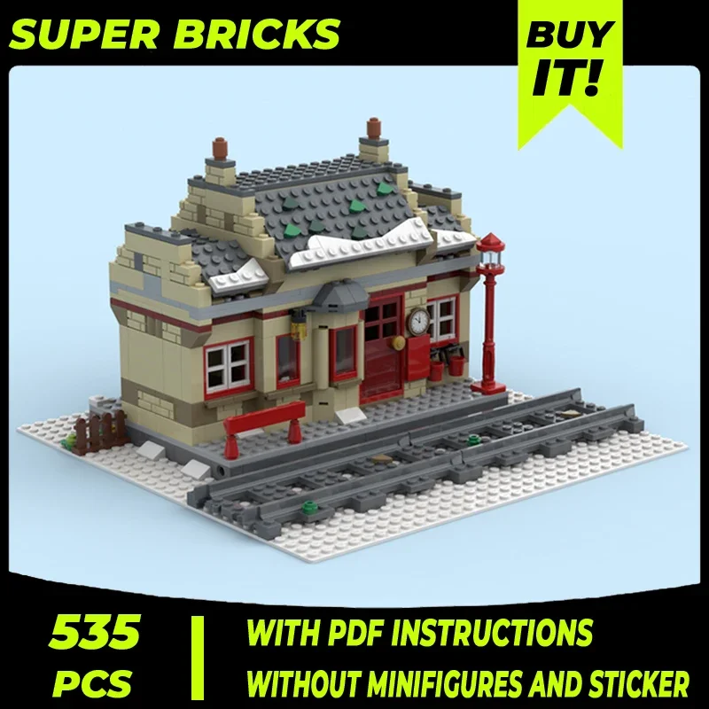 Street View Model Moc Building Bricks Winter Hogsmeadess Station Technology Modular Blocks Gift Christmas Toys DIY Sets Assembly