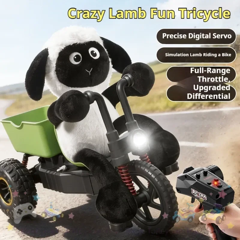 2026 New Kawaii Lamb Rc Tricycle Stunt Car Remote Control Drift Toy With Lights 2.4g Rc Car Kids Drifting Toys Boys Girls Gifts