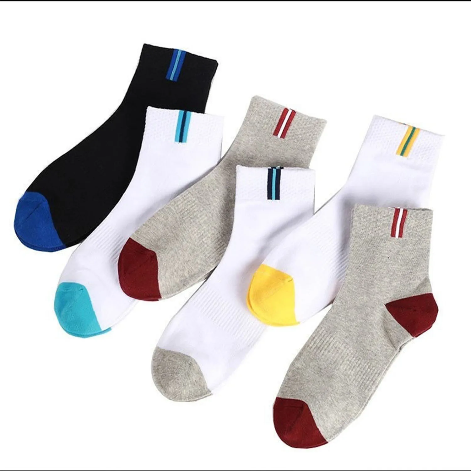 

10 pairs of men's autumn and winter solid color mid tube socks, men's socks mid tube socks