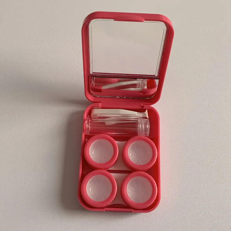 Ins Kontaktlinsenbox mit Spiegel und Pinzette, tragbarer Kontaktlinsenbehälter, Dual Companion Box, Damen-Reise-Kontaktlinsenbehälter – Detail 14