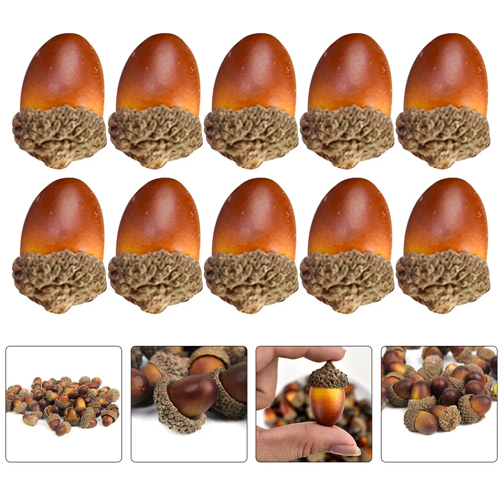 

50pcs Simulated Acorn Decor Ornaments Premium Foam Diy Christmas Tree Pendants Lightweight Xmas Decor For Home Wall Photography