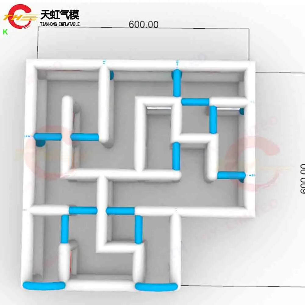 Free Ship Snowy Christmas Inflatable Maze Tag Blow Up Snowman Puzzle Maze House with Printing for Xmas Party Rental