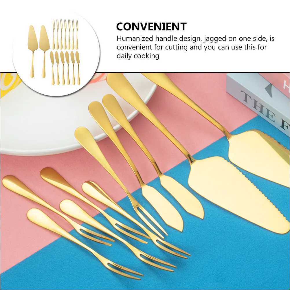 

1 Set Wedding Cake Shovel Pizza Server Fruit Fork Cheese Divider Cake Serving Tool Fine Jagged Easy Cleaning Humanized