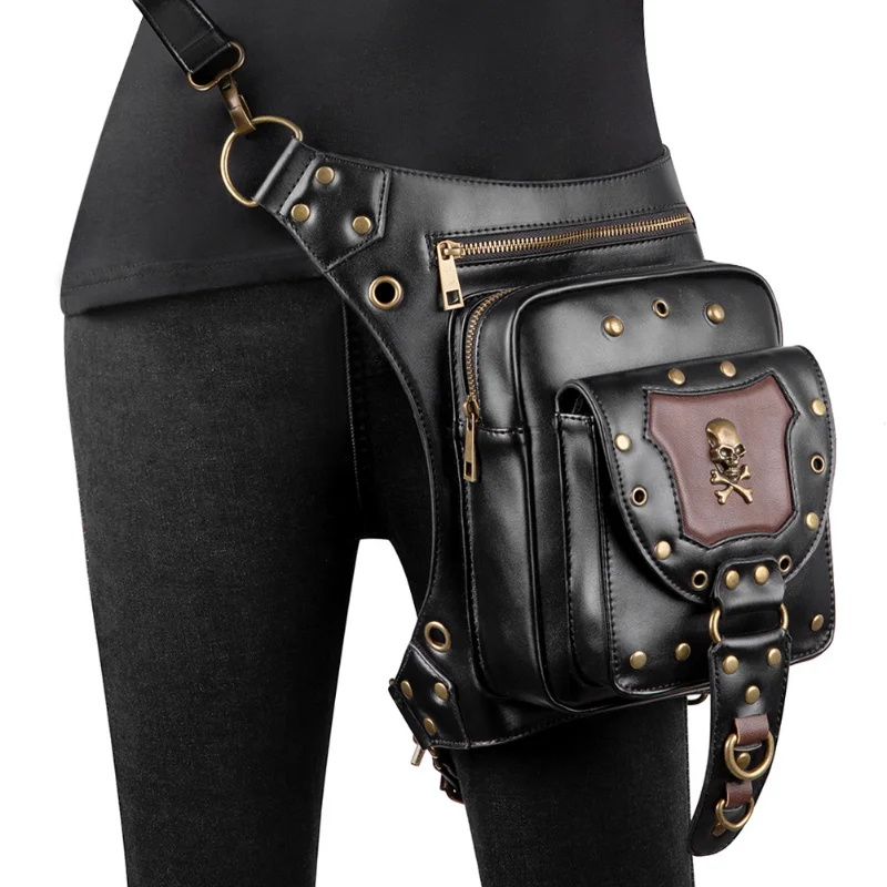 Chikage Rock Punk One torba na ramię Crossbody modowa czaszka na zewnątrz Casual piterek Unisex zestawy w talii