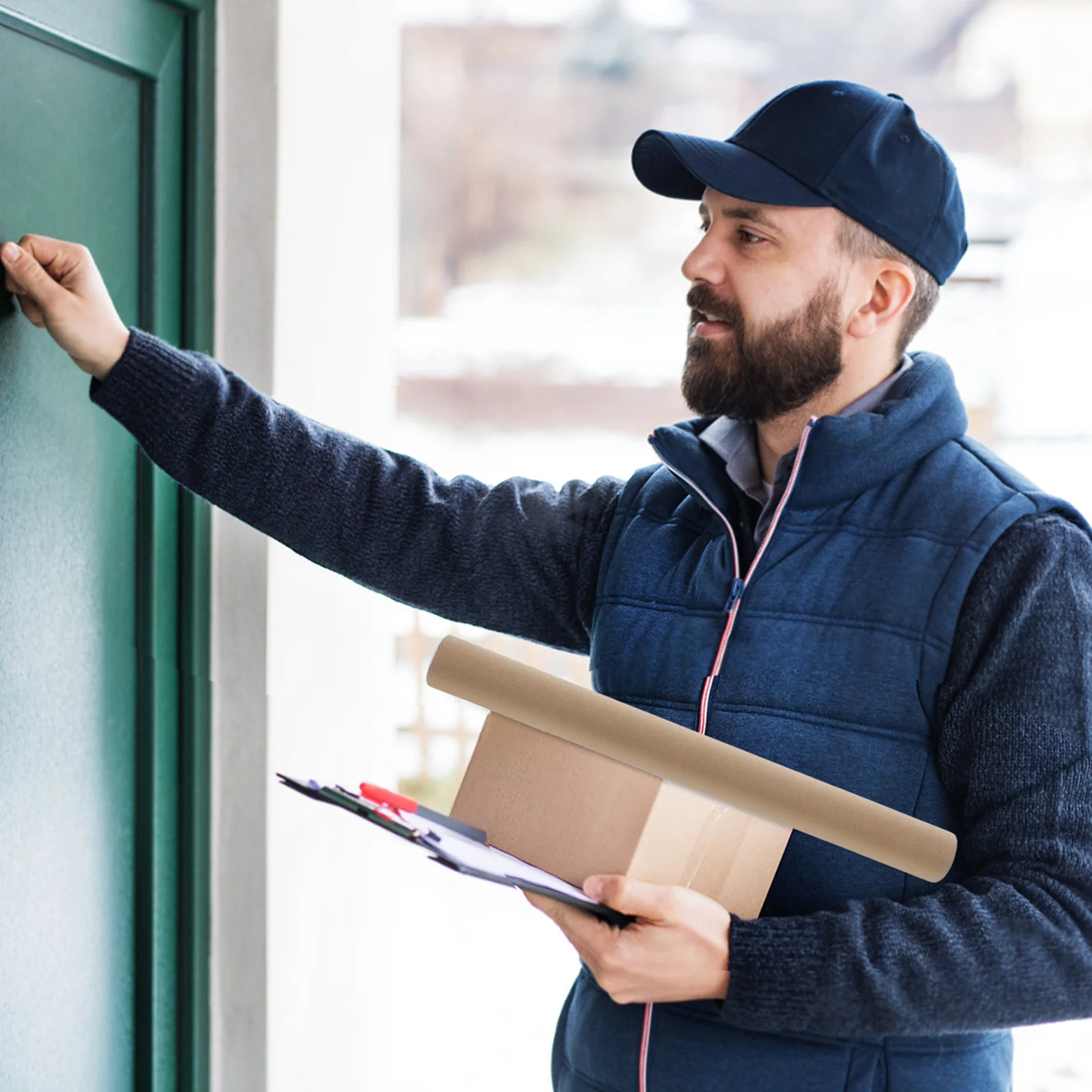 

6 шт., тюбики из крафт-картона, плакат, почтовая доставка, прочный держатель для прокрутки, контейнер для хранения каллиграфии, органайзер